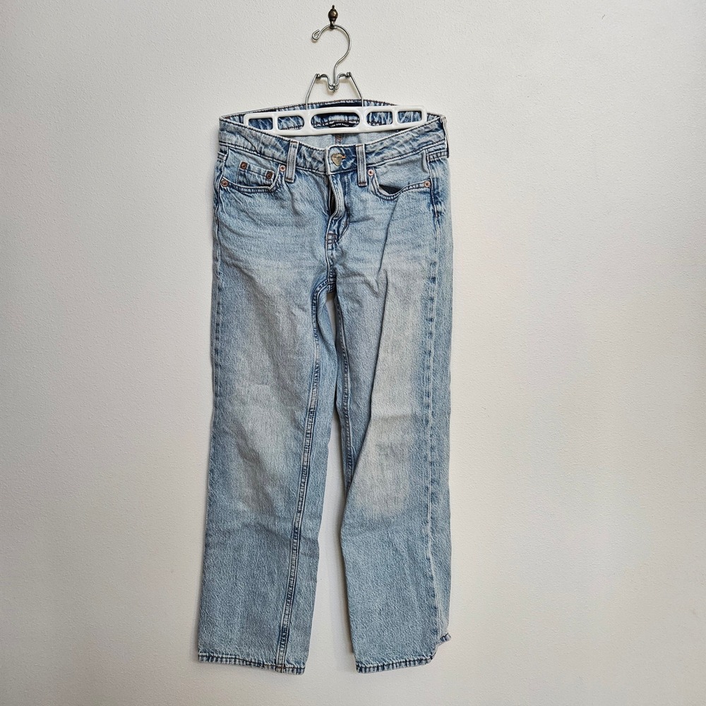 Aeropostale Low Rise Baggy Jeans Light Wash Denim 000 Short 100% Cotton